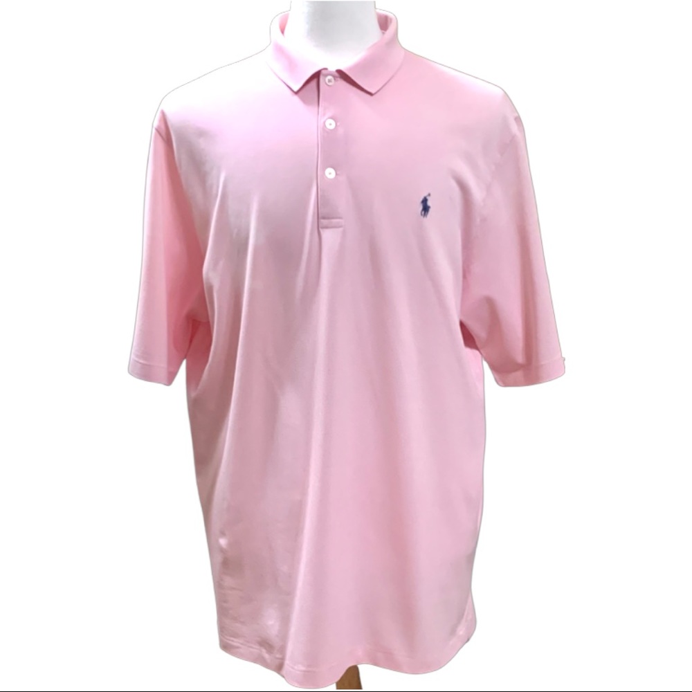 Men’s Polo Ralph Lauren Golf Polo Short Sleeve Shirt Pink XL